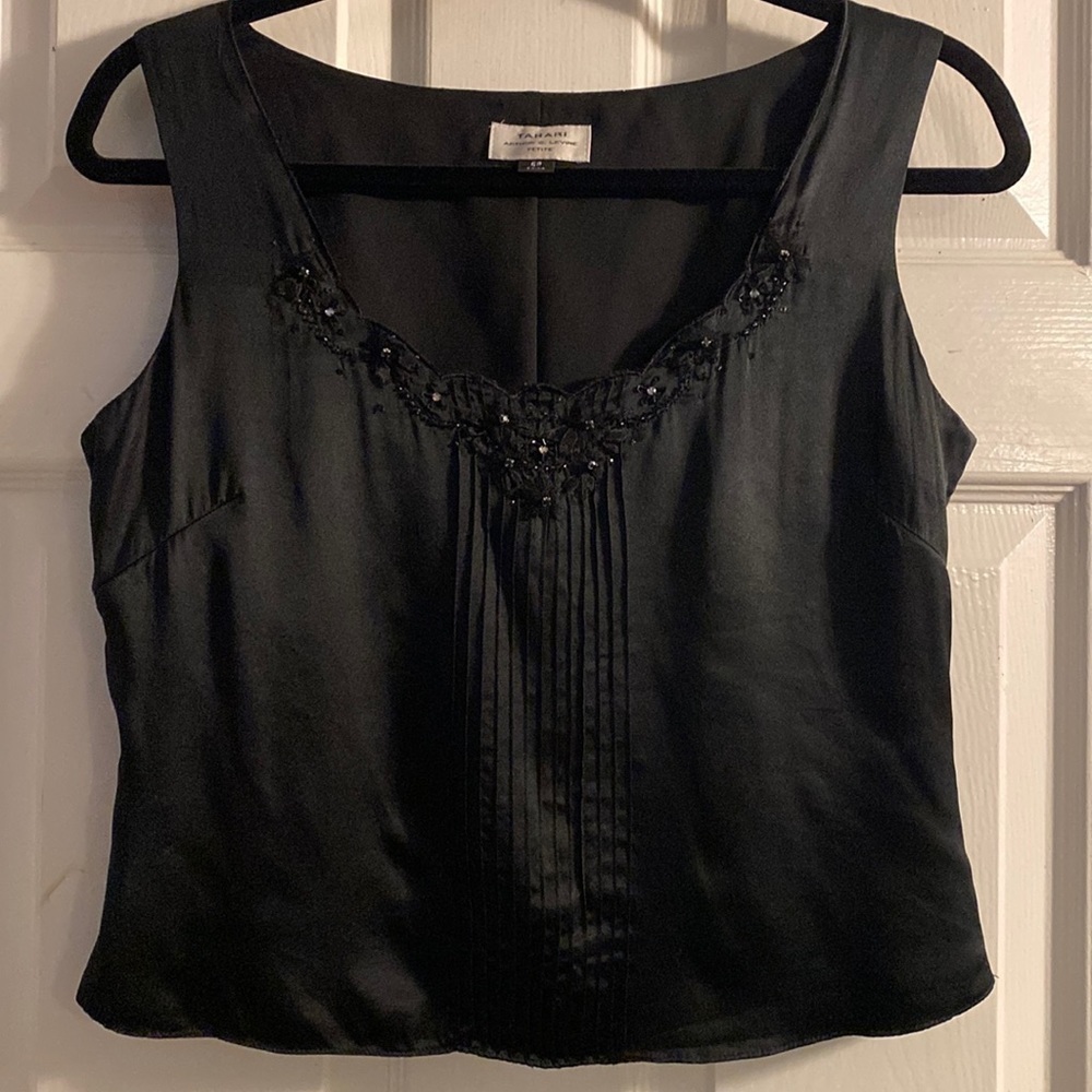 Tahari Arthur S Levine Silk Satin Cropped Top Size 6P
